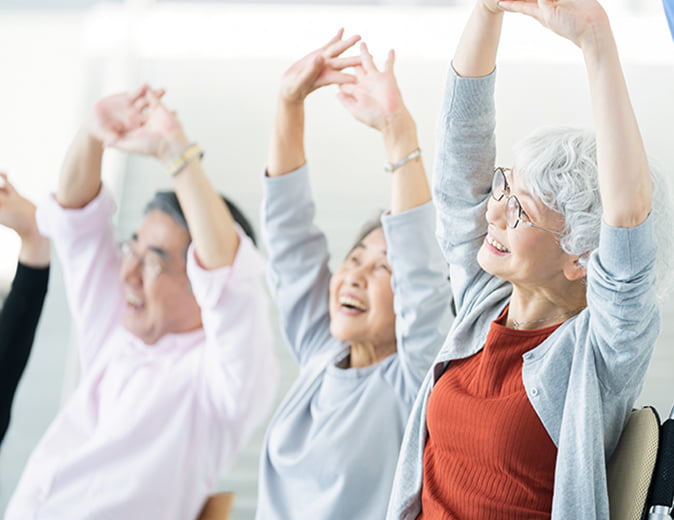 個別ケアと余暇活動の写真